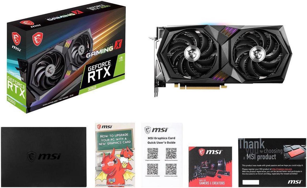 Alt view image 19 of 19 - MSI Gaming GeForce RTX 3060 12GB GDDR6 PCI Express 4.0 Graphics Card RTX 3060 Gaming X 12G