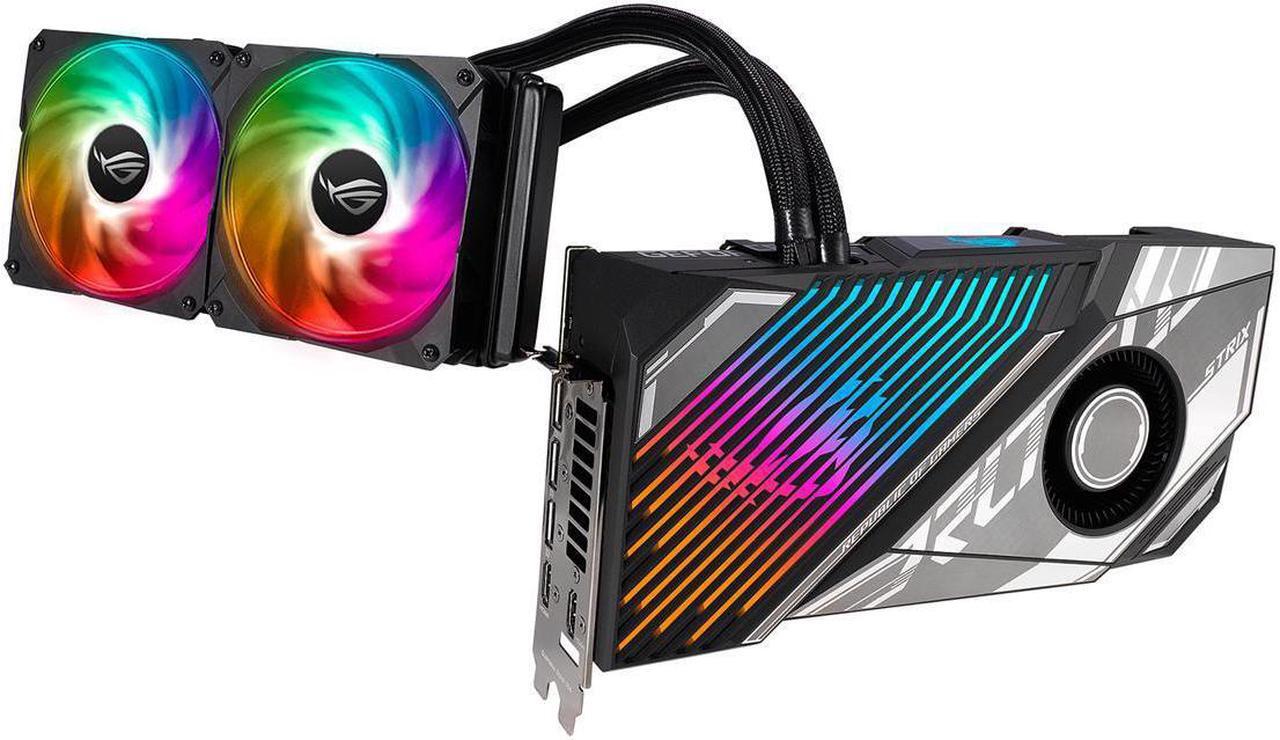 Alt view image 3 of 6 - ASUS ROG Strix LC NVIDIA GeForce RTX 3090 Ti OC Edition Gaming Graphics Card (PCIe 4.0, 24GB GDDR6X, HDMI 2.1, 240mm Radiator, 600mm Tubing, GPU Tweak) ROG-STRIX-LC-RTX3090TI-O24G-GAMING