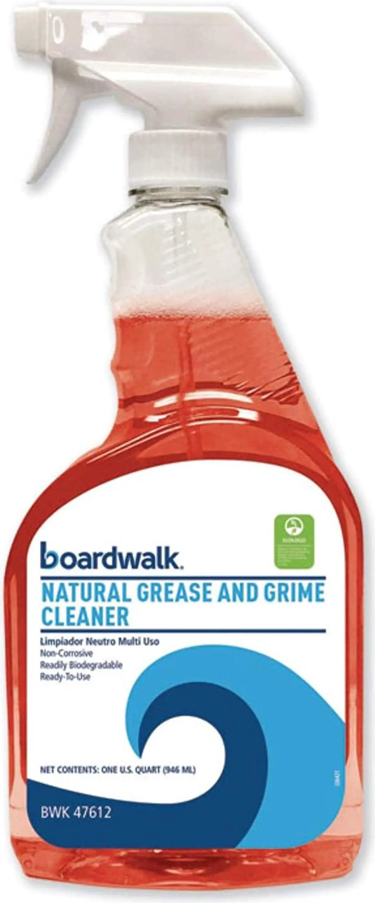 Alt view image 5 of 13 - Boardwalk BWK47612EA Green Grease and Grime Cleaner, 32 oz. Spray Bottle