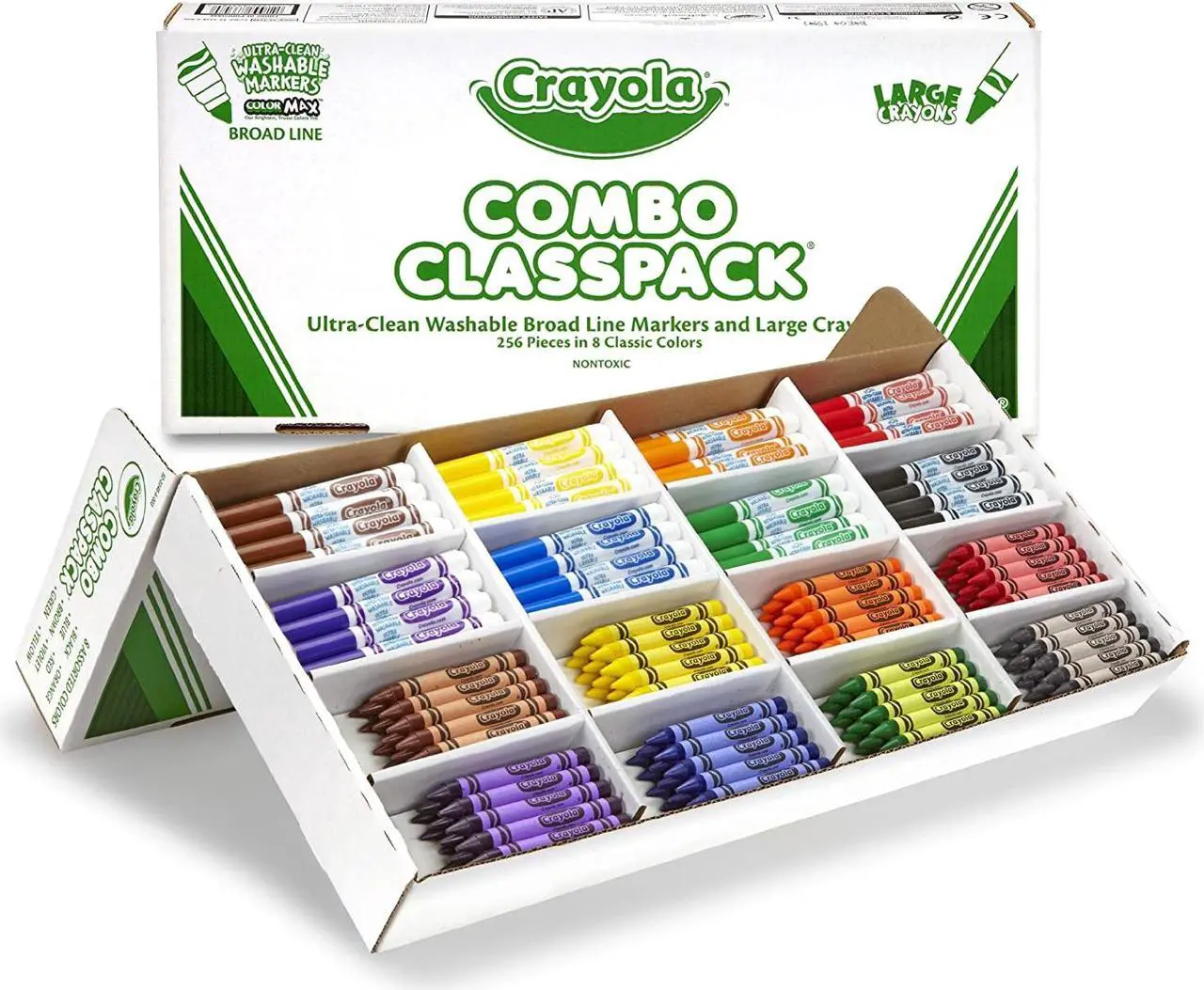 Alt view image 13 of 20 - Crayola. 523348 Classpack Crayons w/Markers, 8 Colors, 128 Each Crayons/Markers, 256/Box