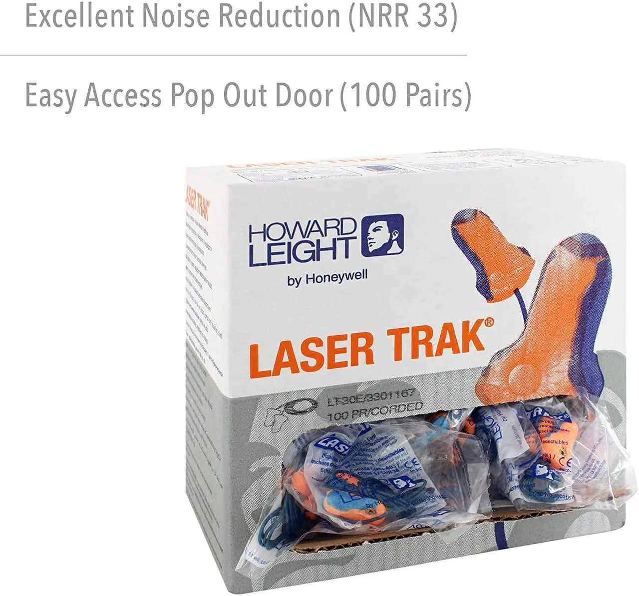 Alt view image 8 of 12 - Laser Trak Detectable Earplugs, Foam, Blue/Orange, Corded