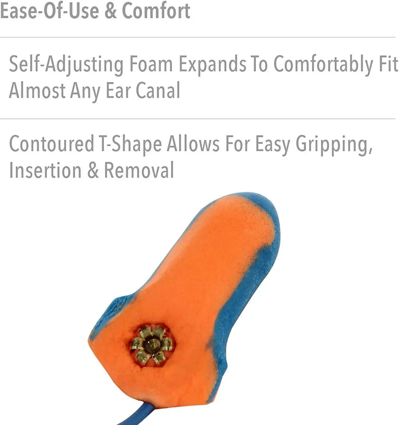 Alt view image 10 of 12 - Laser Trak Detectable Earplugs, Foam, Blue/Orange, Corded