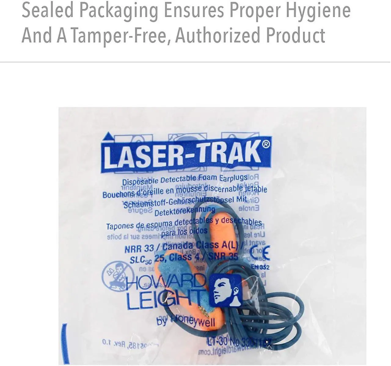 Alt view image 12 of 12 - Laser Trak Detectable Earplugs, Foam, Blue/Orange, Corded