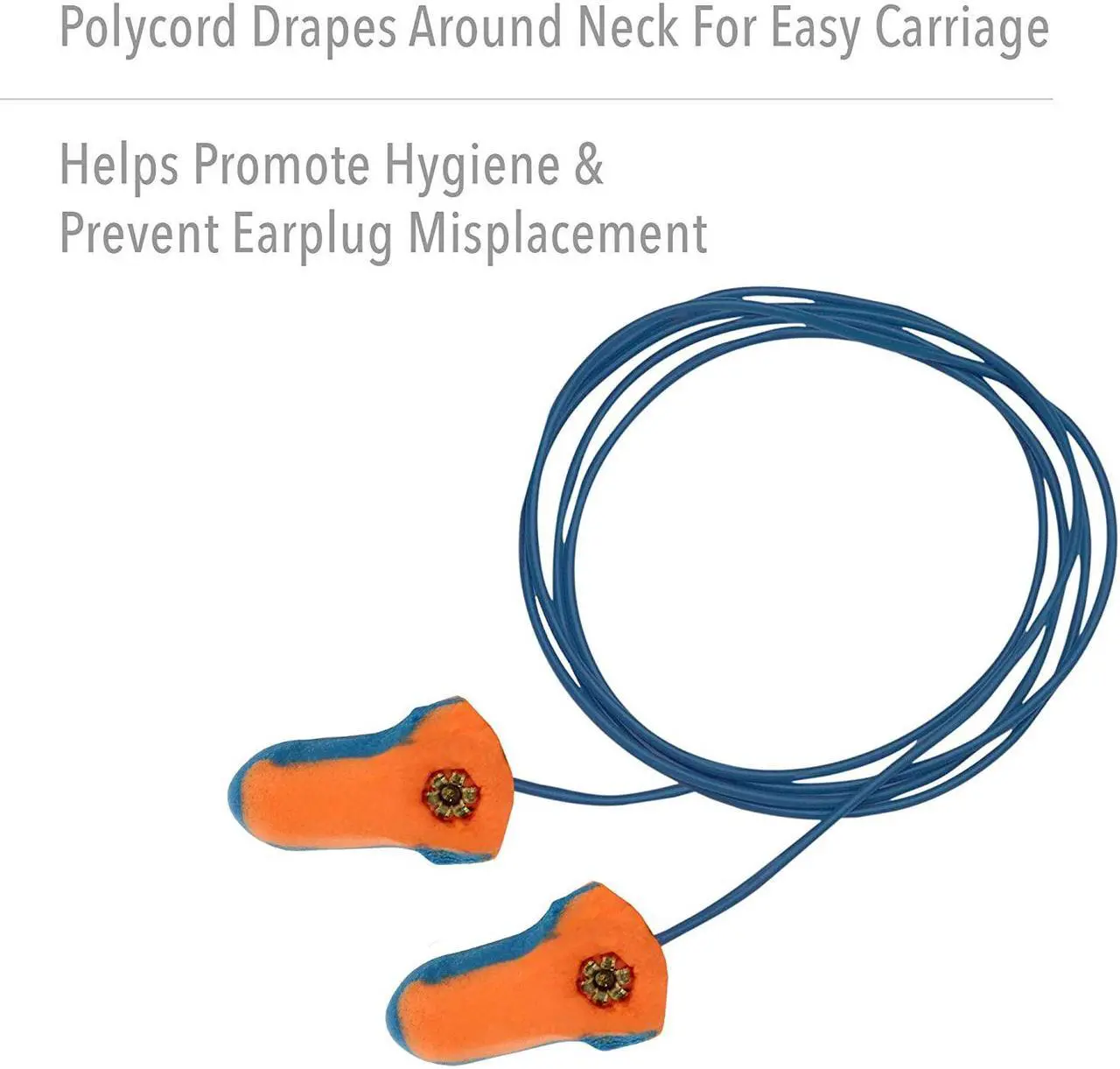 Alt view image 11 of 12 - Laser Trak Detectable Earplugs, Foam, Blue/Orange, Corded