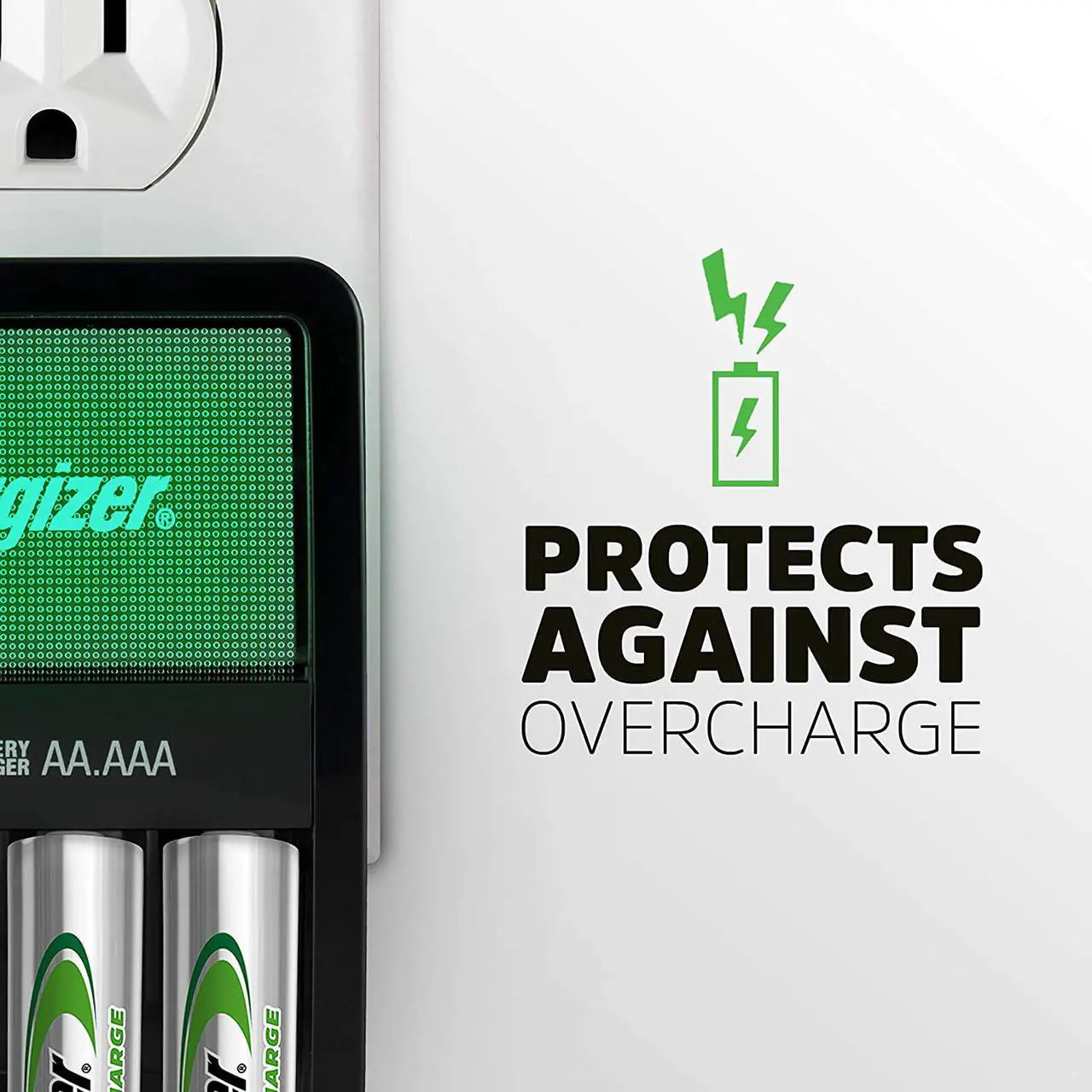 Alt view image 5 of 7 - Energizer Rechargeable AA and AAA Battery Charger with 4 AA NiMH Rechargeable Batteries