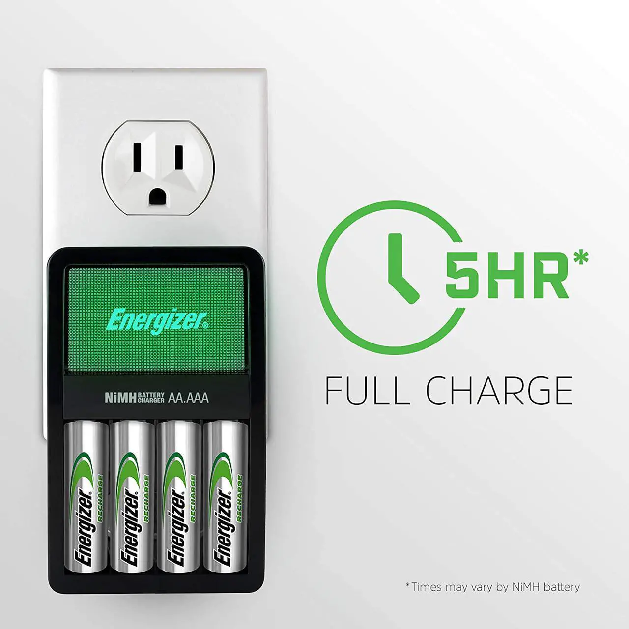 Alt view image 2 of 7 - Energizer Rechargeable AA and AAA Battery Charger with 4 AA NiMH Rechargeable Batteries