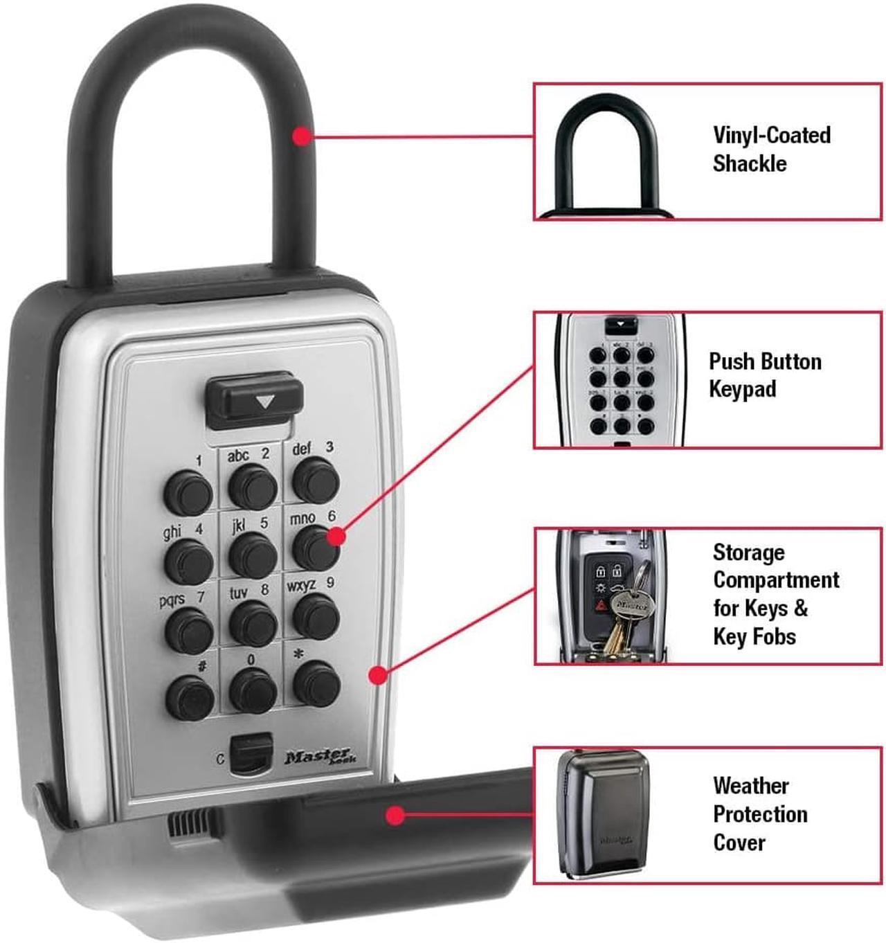 Alt view image 2 of 7 - Master Lock Portable Push Button Lock Box 5422D