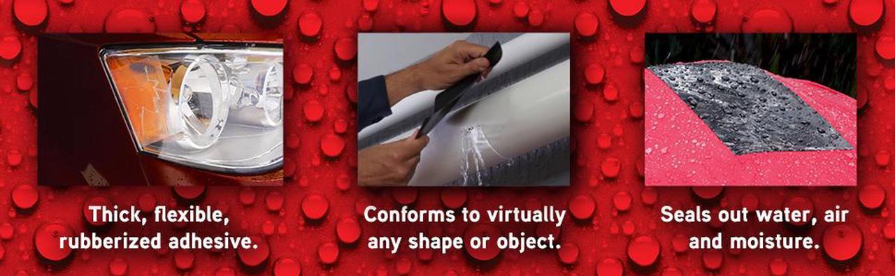 Alt view image 2 of 4 - Flex Tape Rubberized Waterproof Tape, 4" x 5' (10.2cm x 1.52m), Black