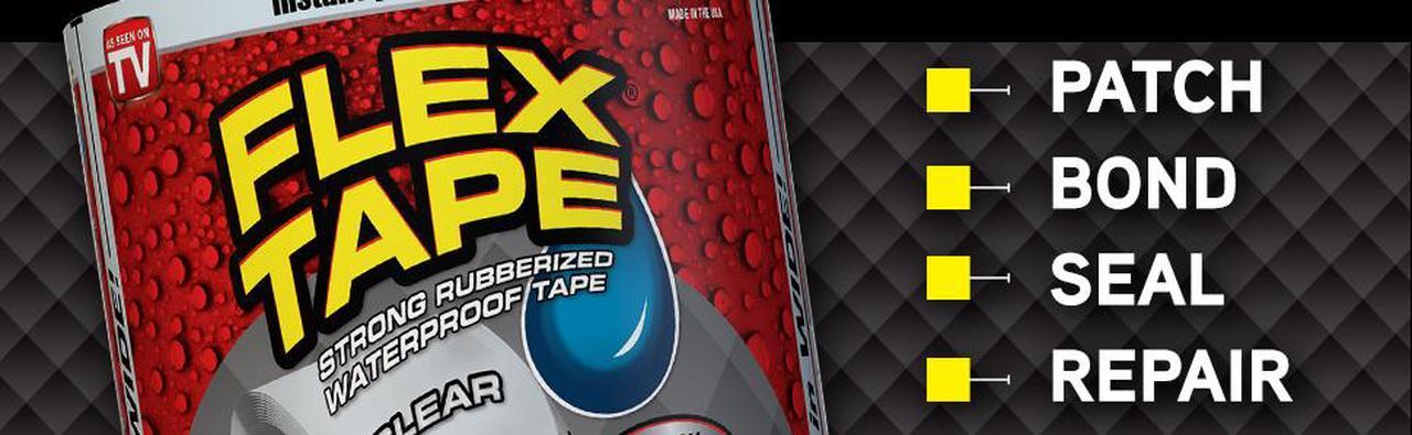 Alt view image 4 of 4 - Flex Tape Rubberized Waterproof Tape, 4" x 5' (10.2cm x 1.52m), Black