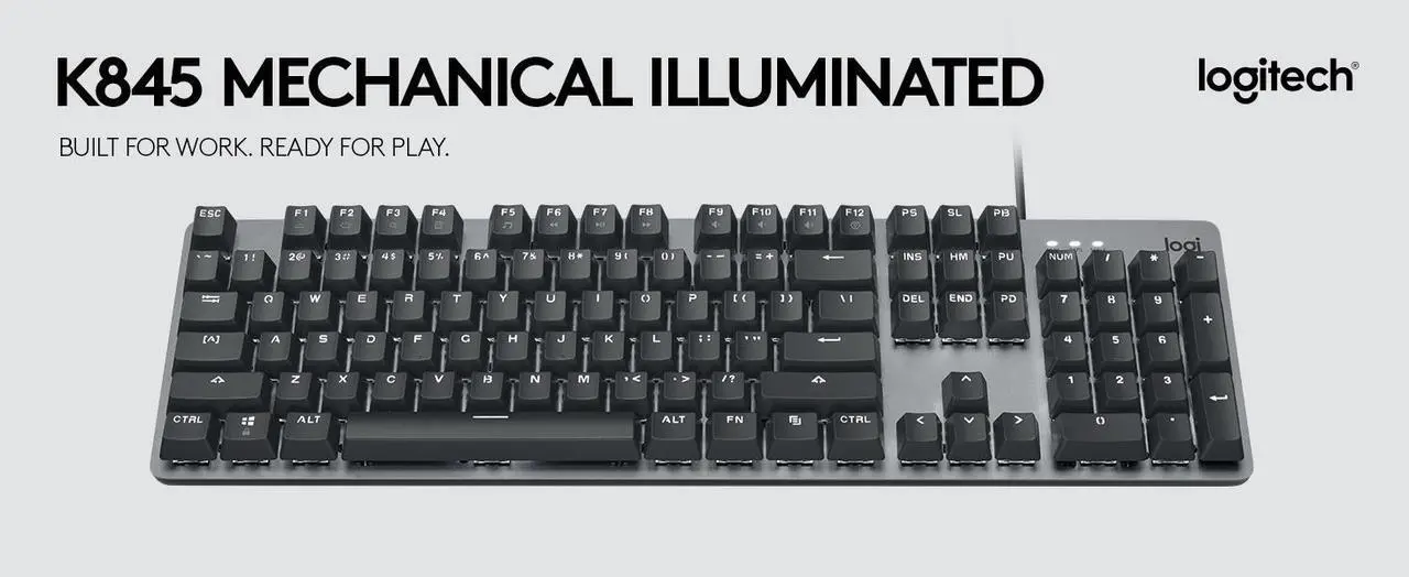 Main image of Logitech K845 Mechanical Illuminated Keyboard, Mechanical Switches (TTC Blue Switches)