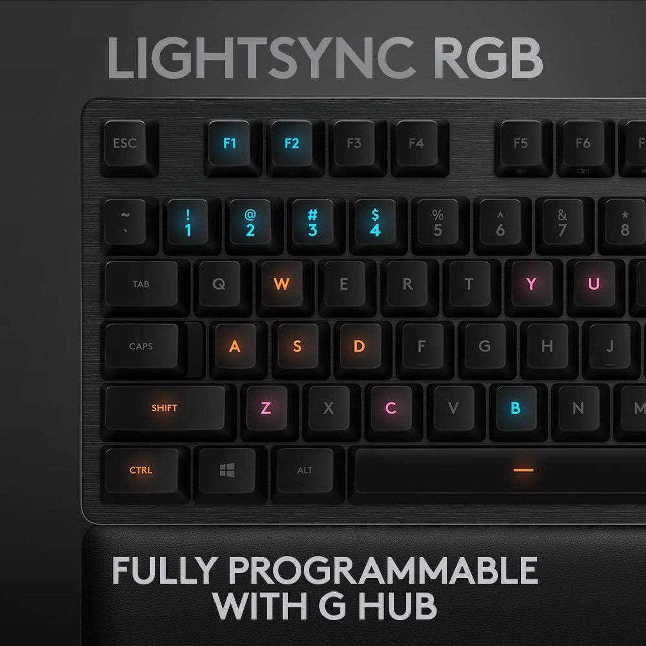 Alt view image 2 of 7 - Logitech G513 Carbon LIGHTSYNC RGB Mechanical Gaming Keyboard with GX Blue Switches