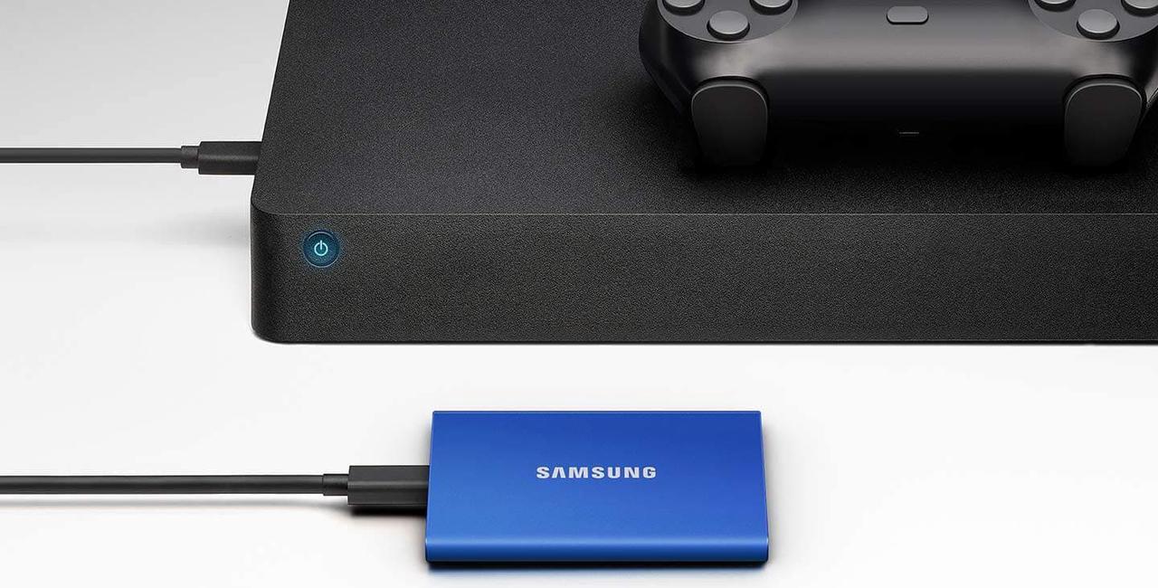 Alt view image 2 of 6 - SAMSUNG SSD T7 Portable External Solid State Drive 1TB, Gray