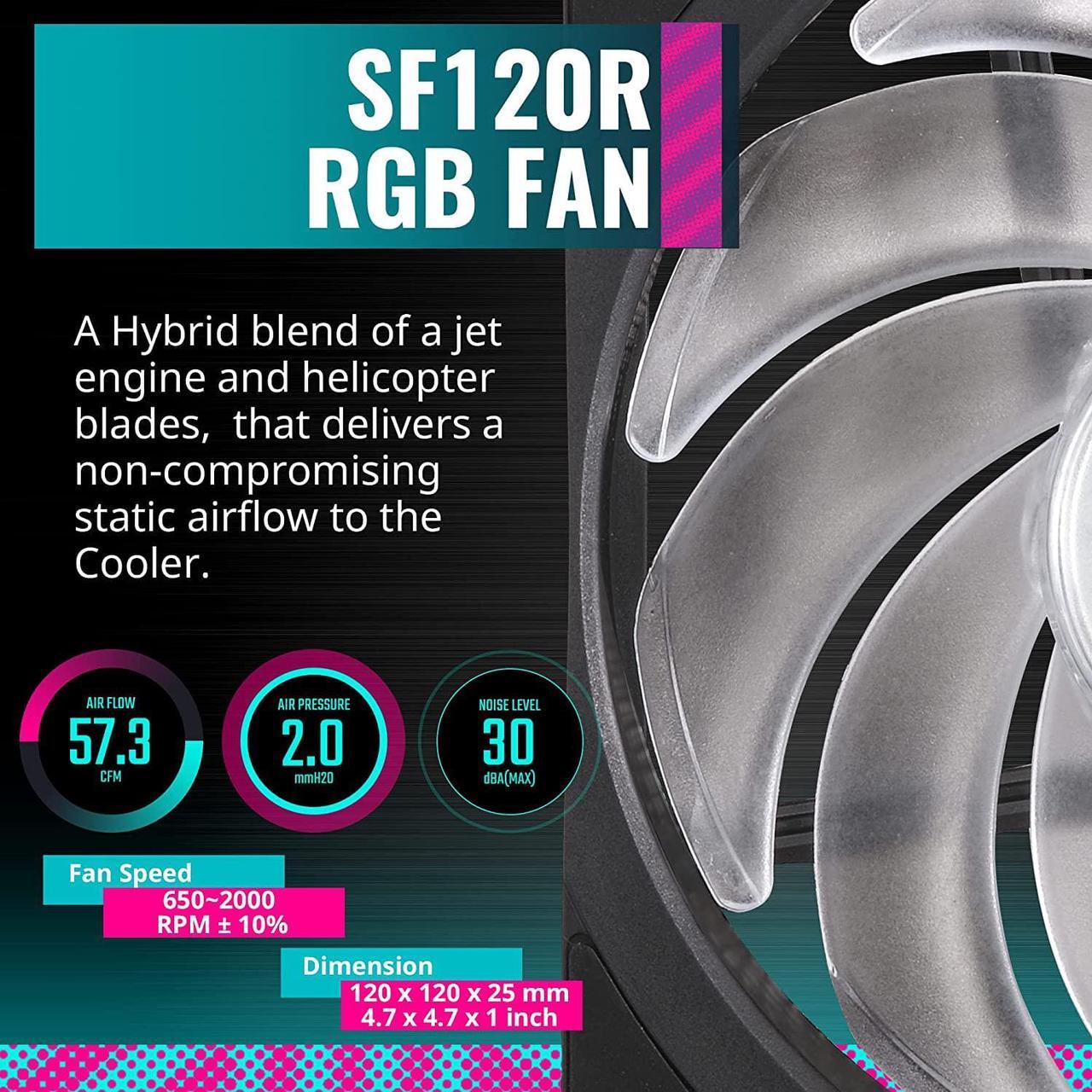 Alt view image 5 of 7 - Cooler Master Hyper 212 Black Edition RGB CPU Air Cooler - 120mm RGB Fan