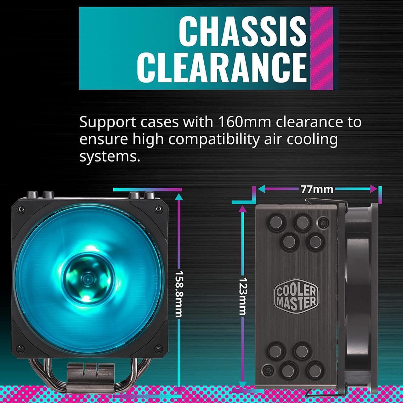 Alt view image 7 of 7 - Cooler Master Hyper 212 Black Edition RGB CPU Air Cooler - 120mm RGB Fan