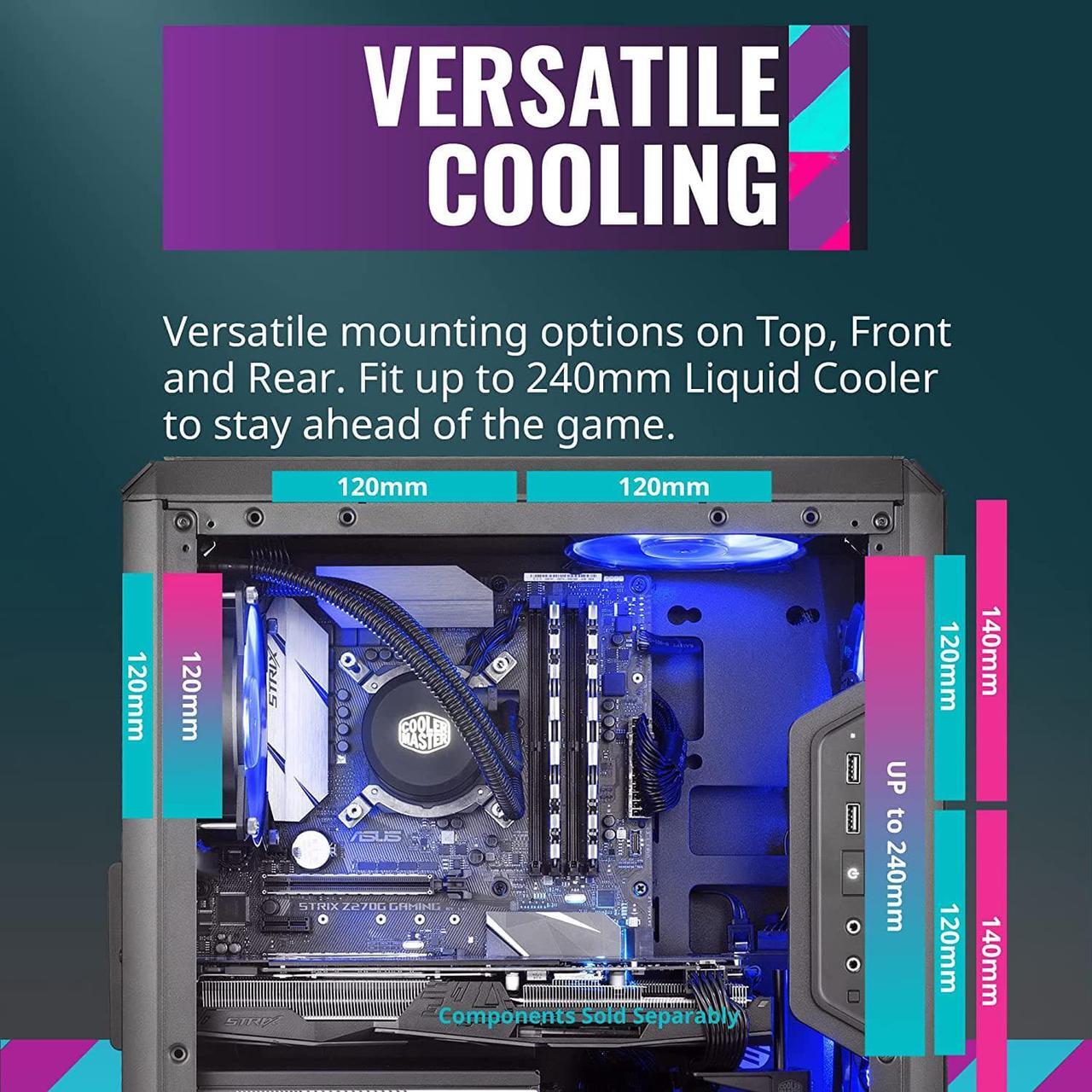 Alt view image 4 of 7 - Cooler Master MasterBox Q300L Micro-ATX Tower with Magnetic Design Dust Filter