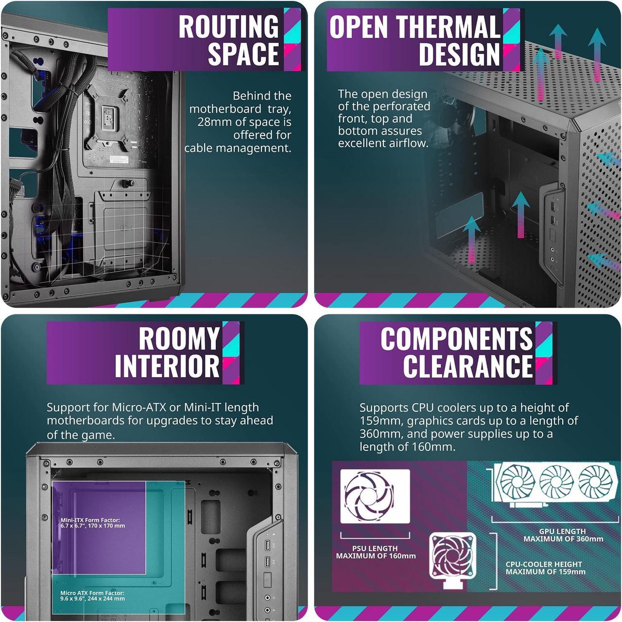 Alt view image 5 of 7 - Cooler Master MasterBox Q300L Micro-ATX Tower with Magnetic Design Dust Filter