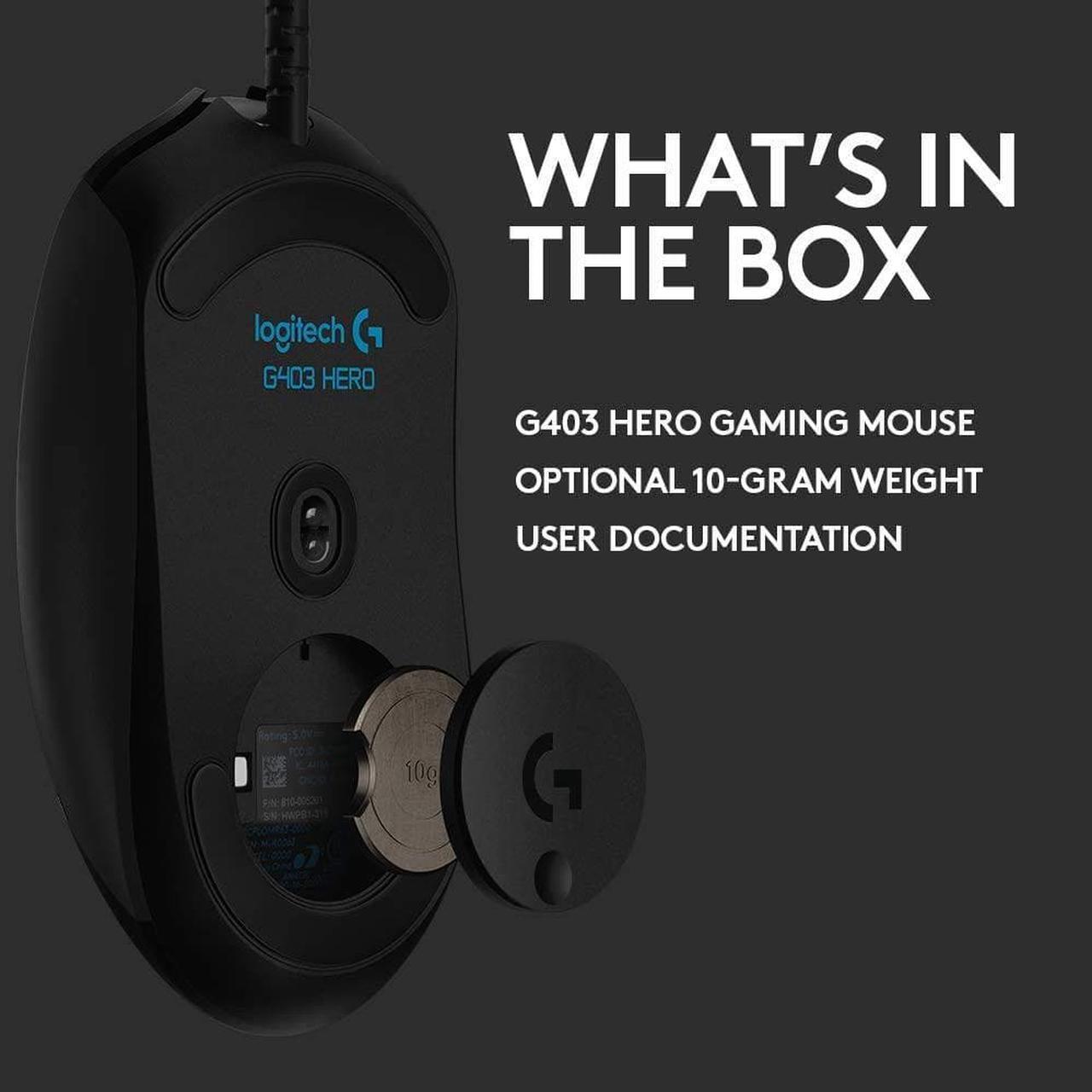 Alt view image 7 of 7 - Logitech G403 Wired Gaming Mouse - Lightweight 87G (+10G Optional) - 16.000 DPI