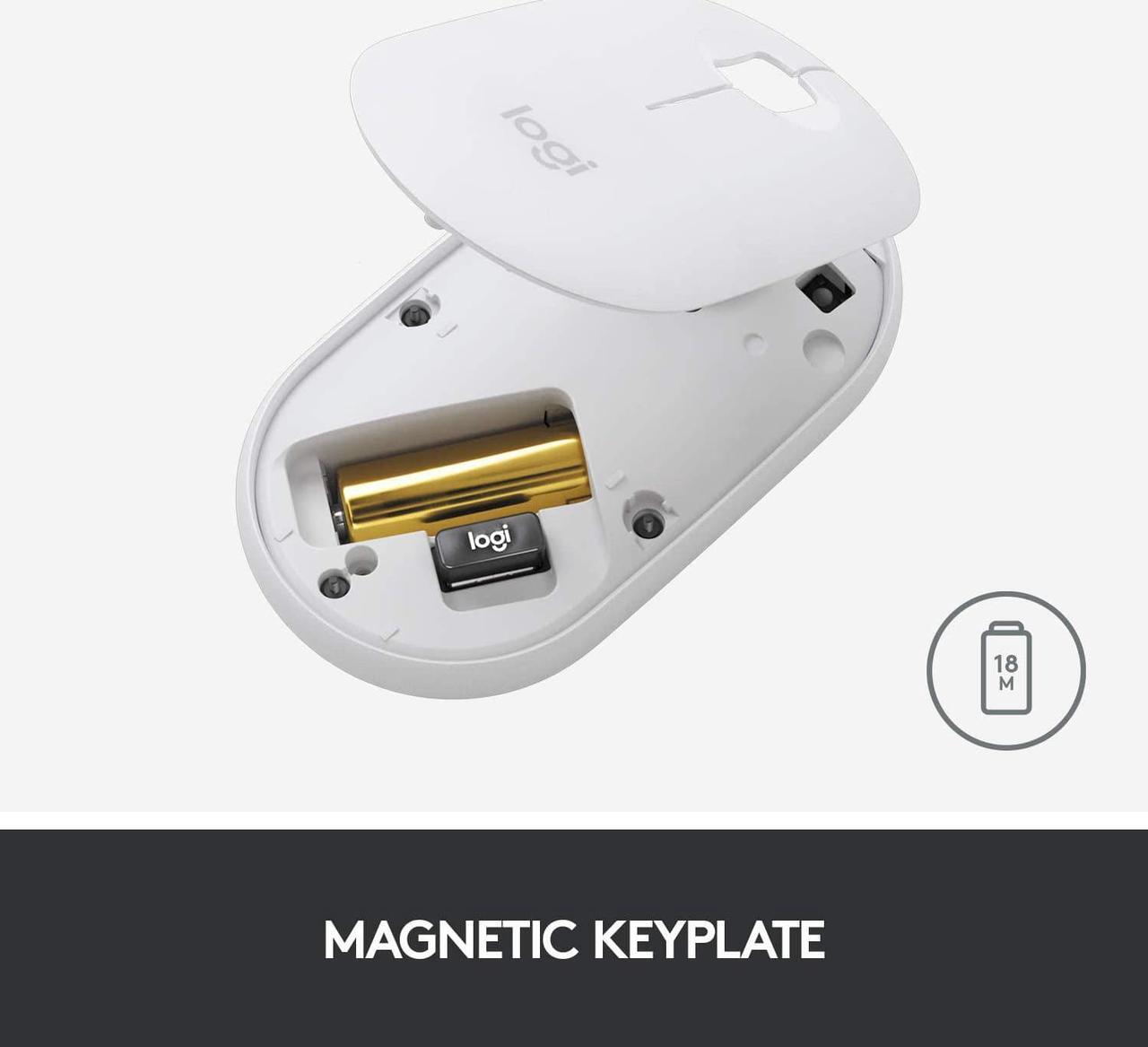 Alt view image 7 of 7 - Logitech Pebble M350 Wireless Mouse with Bluetooth or USB - Pink Rose