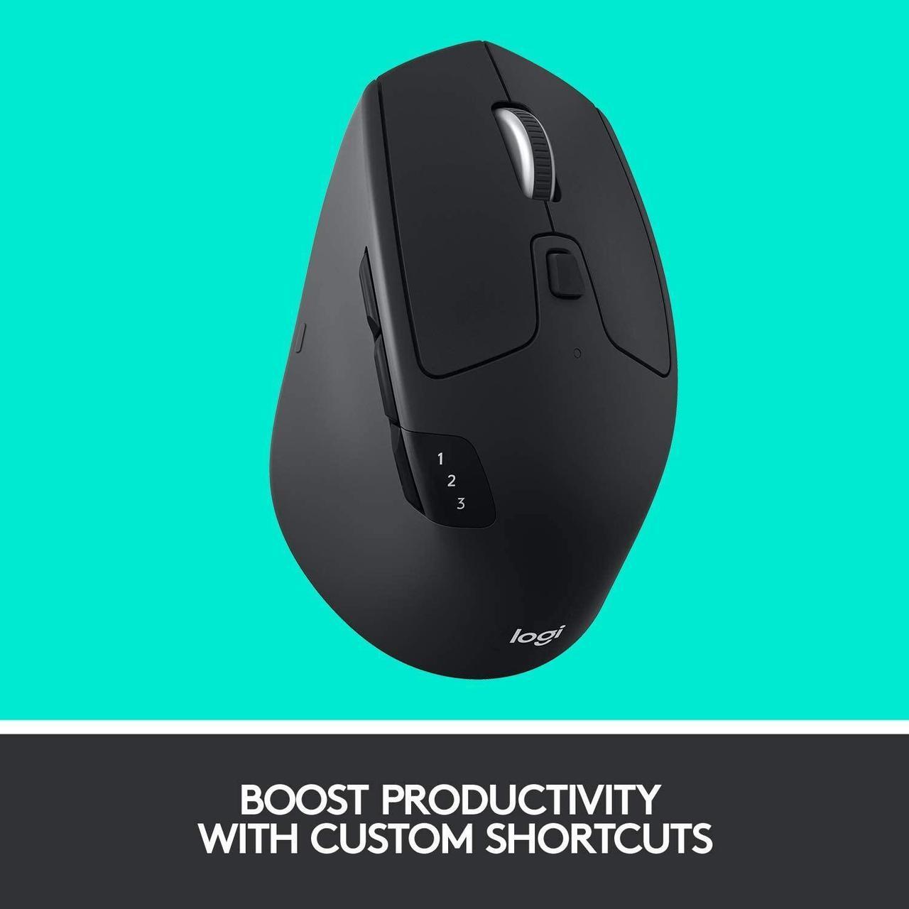 Alt view image 5 of 6 - Logitech M720 Triathlon Multi-Device Wireless Bluetooth Mouse