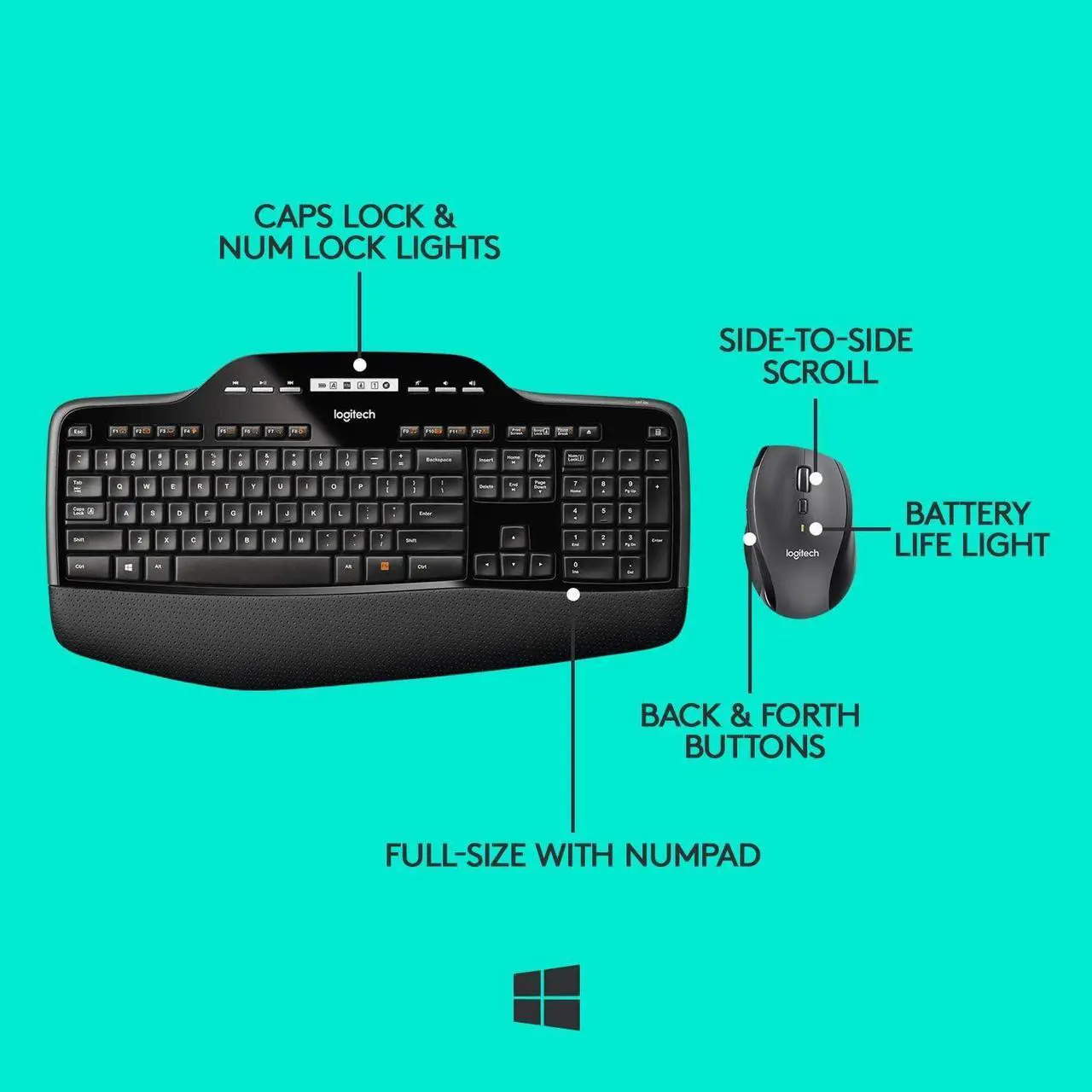 Alt view image 5 of 7 - Logitech MK710 Wireless Keyboard and Mouse Combo