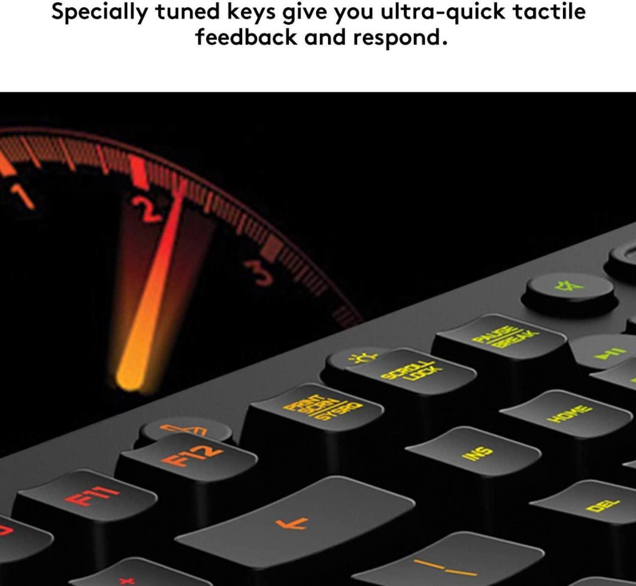 Alt view image 5 of 7 - Logitech G213 Prodigy Gaming Keyboard, RGB Backlit Keys, Customizable Keys, Dedicated Multi-Media Keys Black