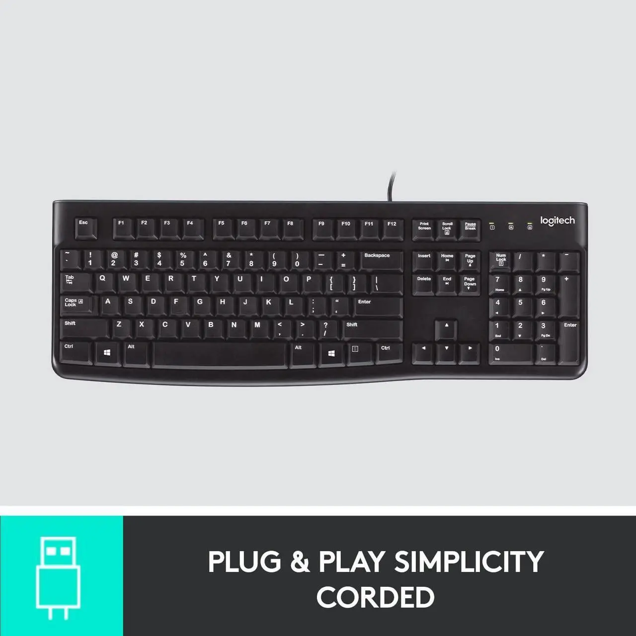 Alt view image 4 of 6 - Logitech K120 USB Wired Standard Keyboard