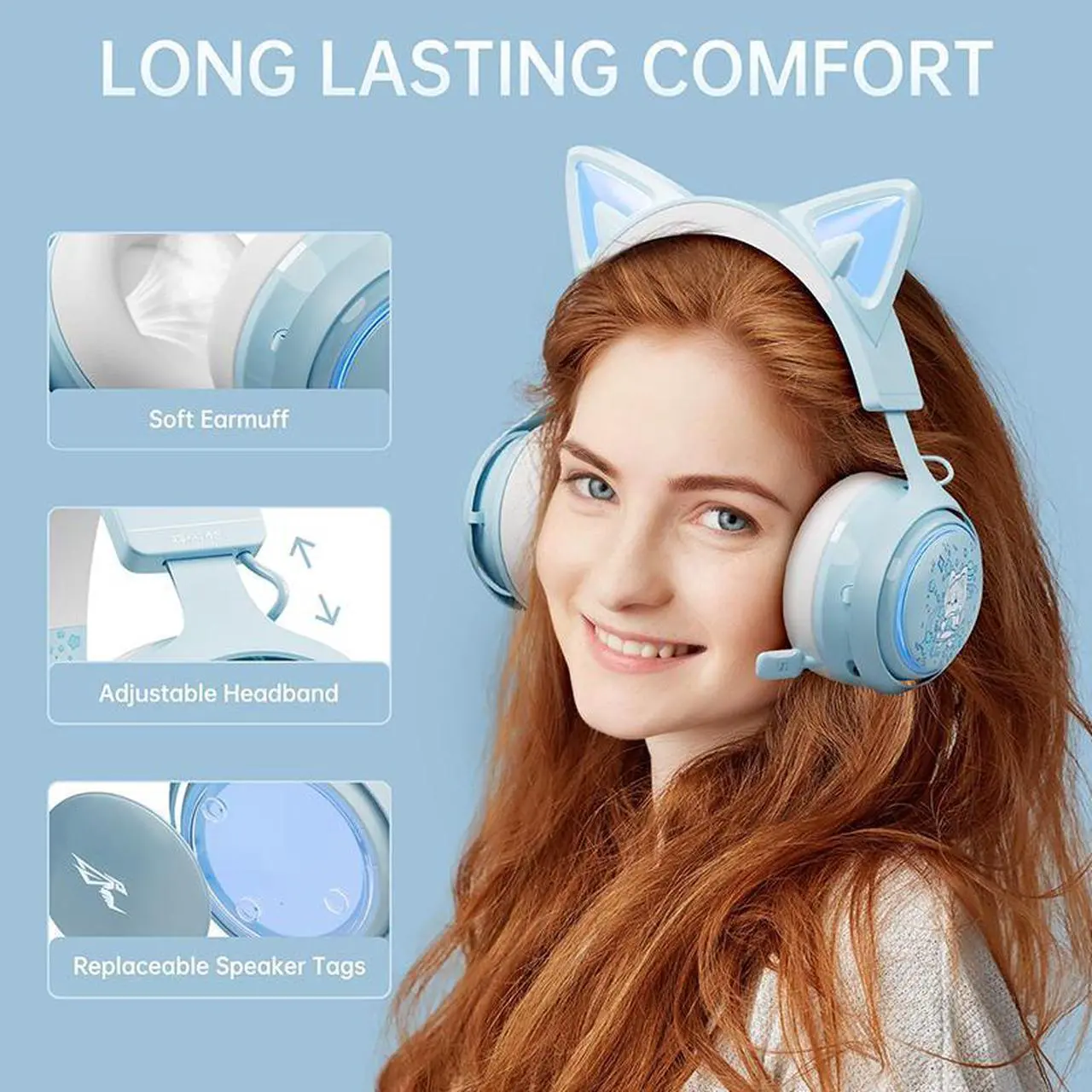 Alt view image 6 of 7 - SOMIC  Stereo Gaming wireless Headset for PC, PS4, Laptops, 7.1 Virtual Surround Sound Headphones, Noise Canceling Over Ear Headphone with Voice Changer Mic and Led Lights