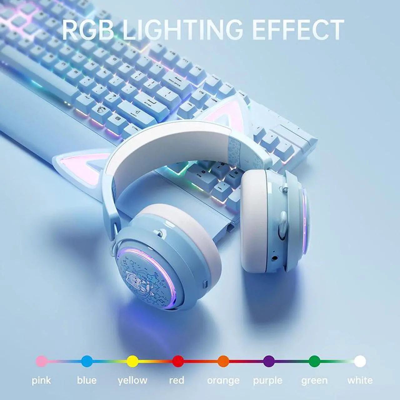 Alt view image 7 of 7 - SOMIC  Stereo Gaming wireless Headset for PC, PS4, Laptops, 7.1 Virtual Surround Sound Headphones, Noise Canceling Over Ear Headphone with Voice Changer Mic and Led Lights