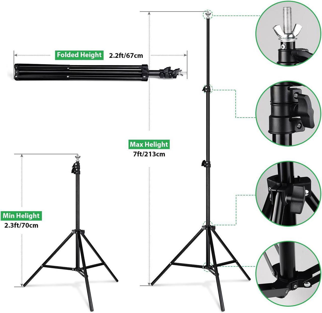 Alt view image 4 of 7 - HPUSN Backdrop Stand - 10ft x 7ft Adjustable Photoshoot Backdrop - Photo Backdrop Stand for Parties - Backdrop Includes Travel Bag, Sand Bags, Clamps - Photo Video Studio