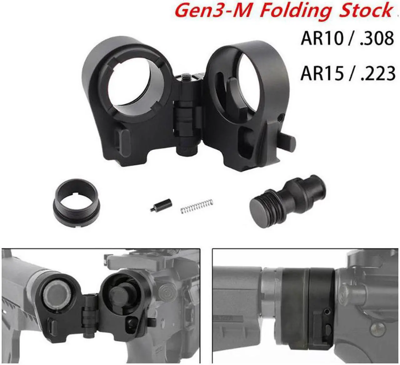 Alt view image 5 of 6 - Tactical Ar Folding Stock Adapter Ar-15/M16 Gen3-M Ar Folding Stock Hunting Accessories Black Ar Folding Stock Adapter