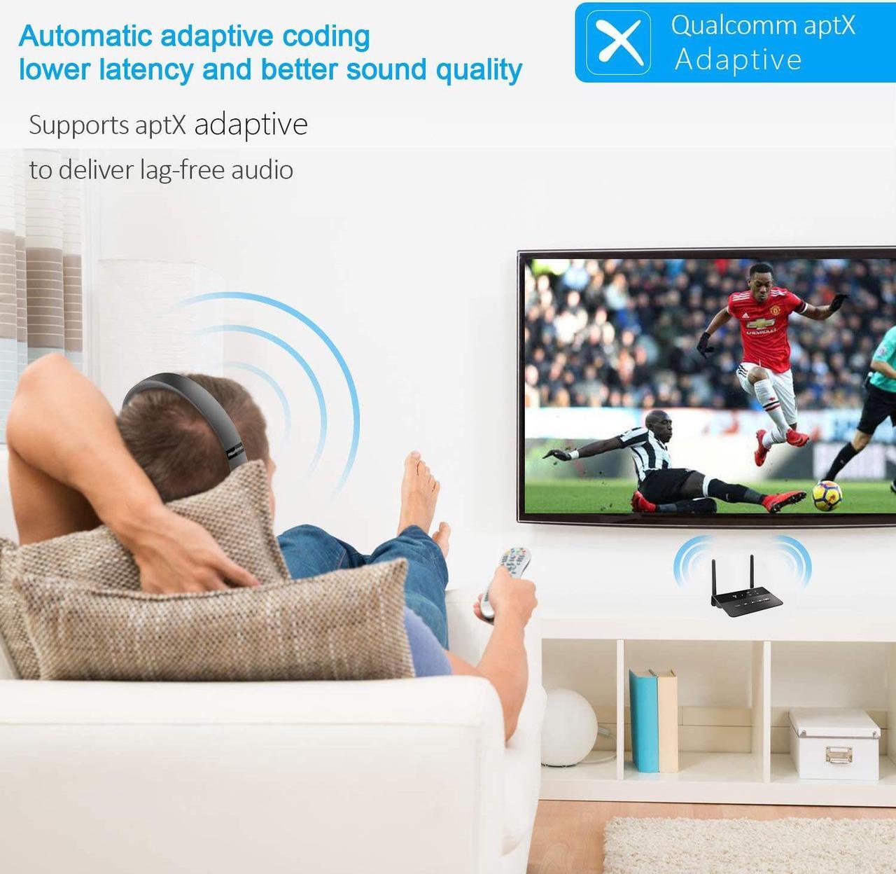 Alt view image 3 of 7 - ePP-BT-Tx-Rx High-Power Bluetooth 5.3 Transmitter Receiver for TV Home Stereo BT Headphones, Low Latency & HD Bluetooth Audio Adapter, Splitter for Wired & Wireless, Best in its class