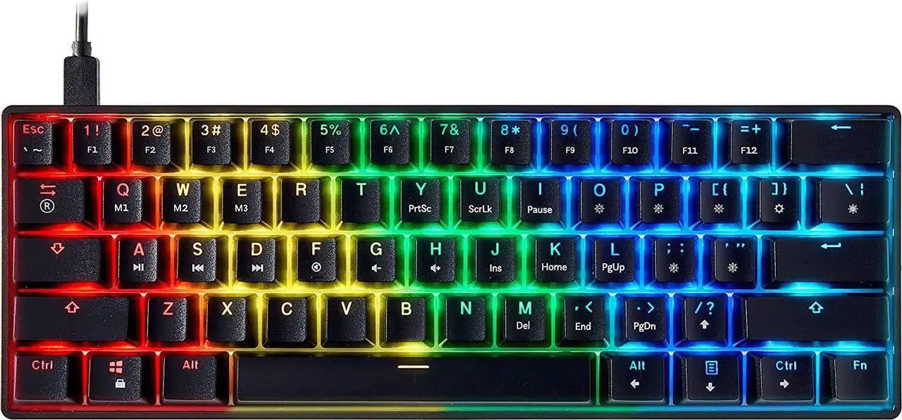 Main image of Mizar MZ60 Luna Mechanical Gaming Keyboard | 60% Keyboard 62 Key ANSI US Layout | RGB LED Backlit | Anti Ghosting NKRO | Progammable Macro Keys | Hotswap Gateron Optical Yellow Switches | Black