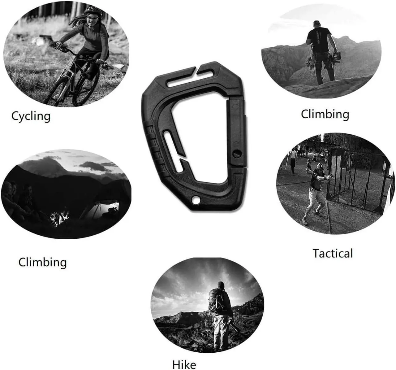 Alt view image 4 of 5 - Molle D Ring Clips Carabiner Multipurpose