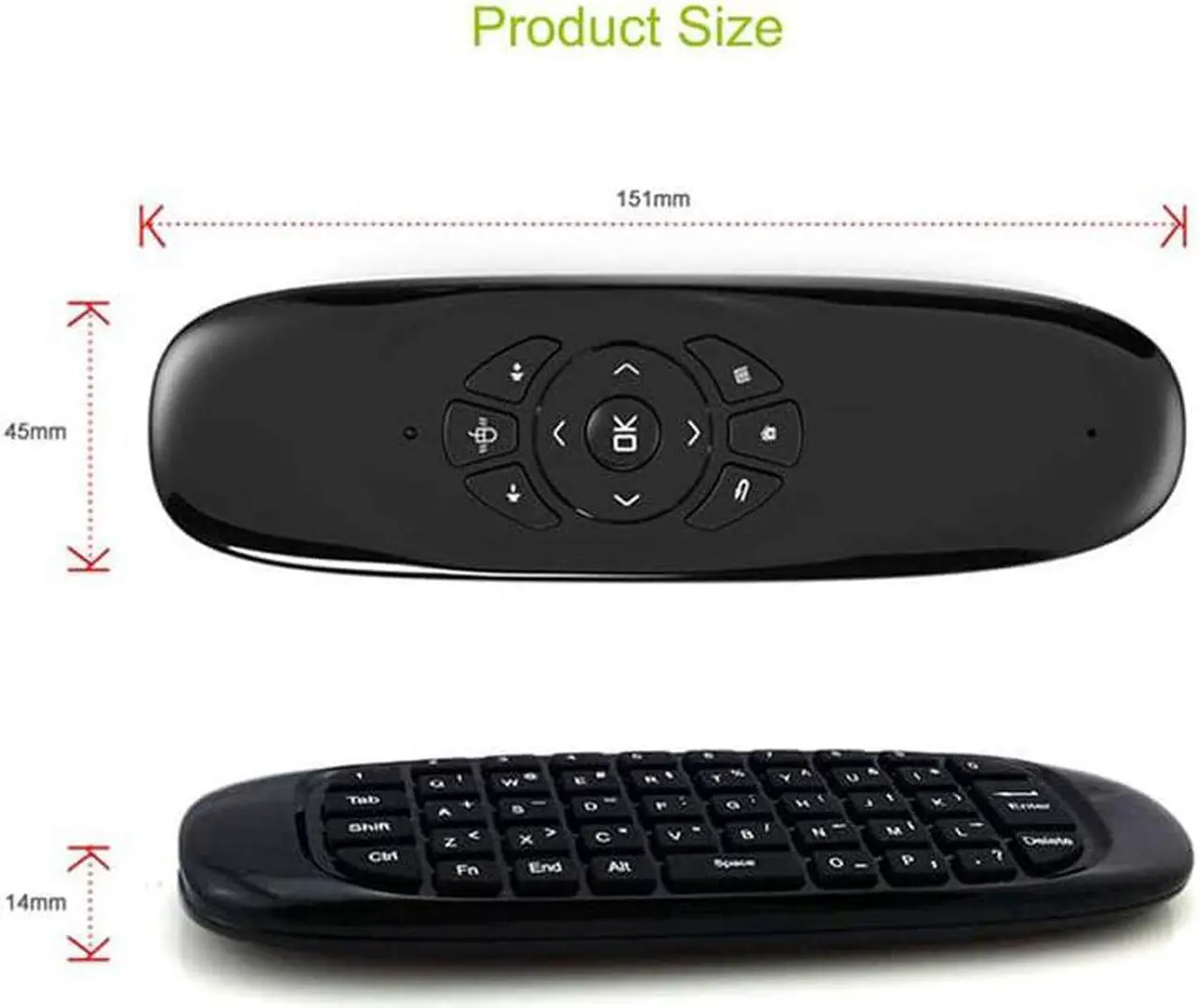 Alt view image 5 of 5 - Design Pie Air Mouse Remote Control Stick With Mini Wireless Keyboard 1pc Original Rii 2.4Ghz for PC Smart TV Android TV BOX