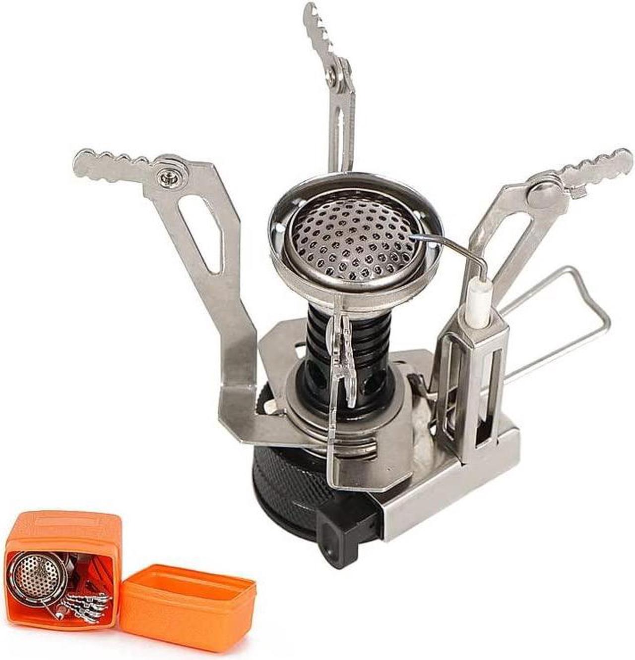 3000W Portable Camping Stoves Backpacking Stove with Piezo Ignition Carry Case, Windproof Camp Stove for Outdoor Hiking Cooking Picnic