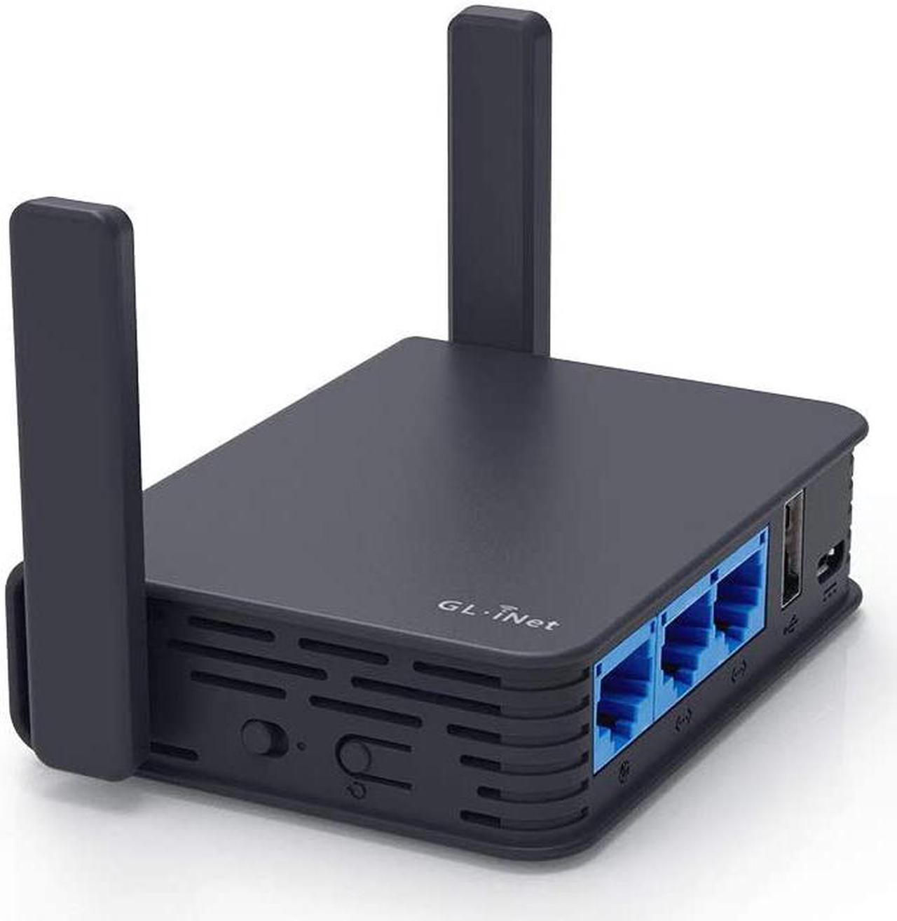 AR750S-Ext (Slate) Gigabit Travel AC VPN Router, 300Mbps(2.4G)+433Mbps(5G) Wi-Fi, 128MB RAM, MicroSD Support, Repeater Bridge, OpenWrt/LEDE pre-Installed, Cloudflare DNS