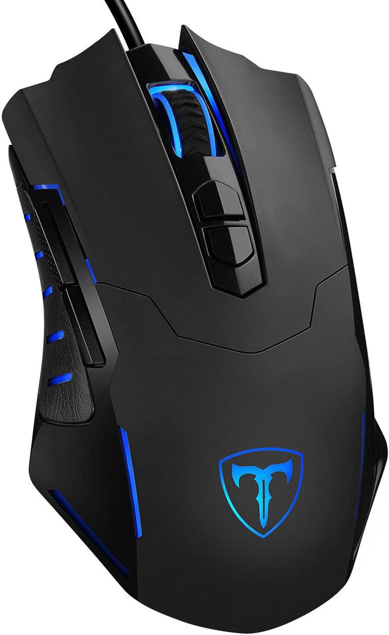 Gaming Mouse Wired [7200 DPI] [Programmable] [Breathing Light] Ergonomic Game USB Computer Mice RGB Gamer Desktop Laptop PC Gaming Mouse, 7 Buttons for Windows 7/8/10/XP Vista Linux, Black