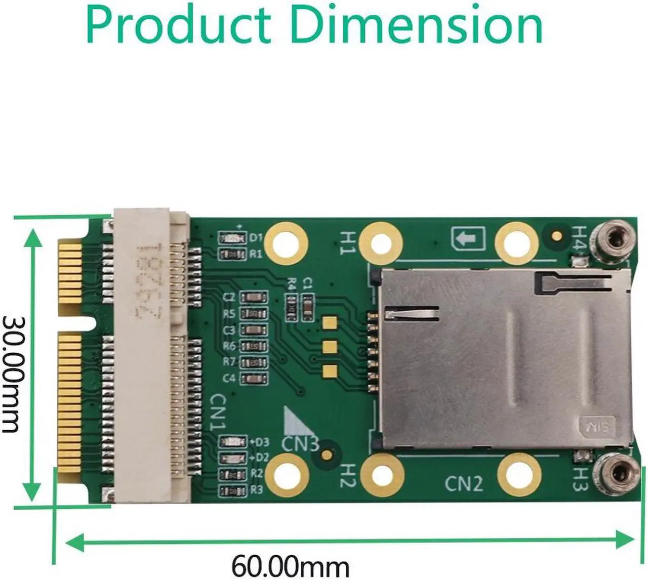 Alt view image 3 of 6 - Mini PCI Express Adapter For 3G 4G Module with USIM Slot MINI PCI E to Mini PCI-E Riser Card Support 3G/4G WWAN LTE GPS Card