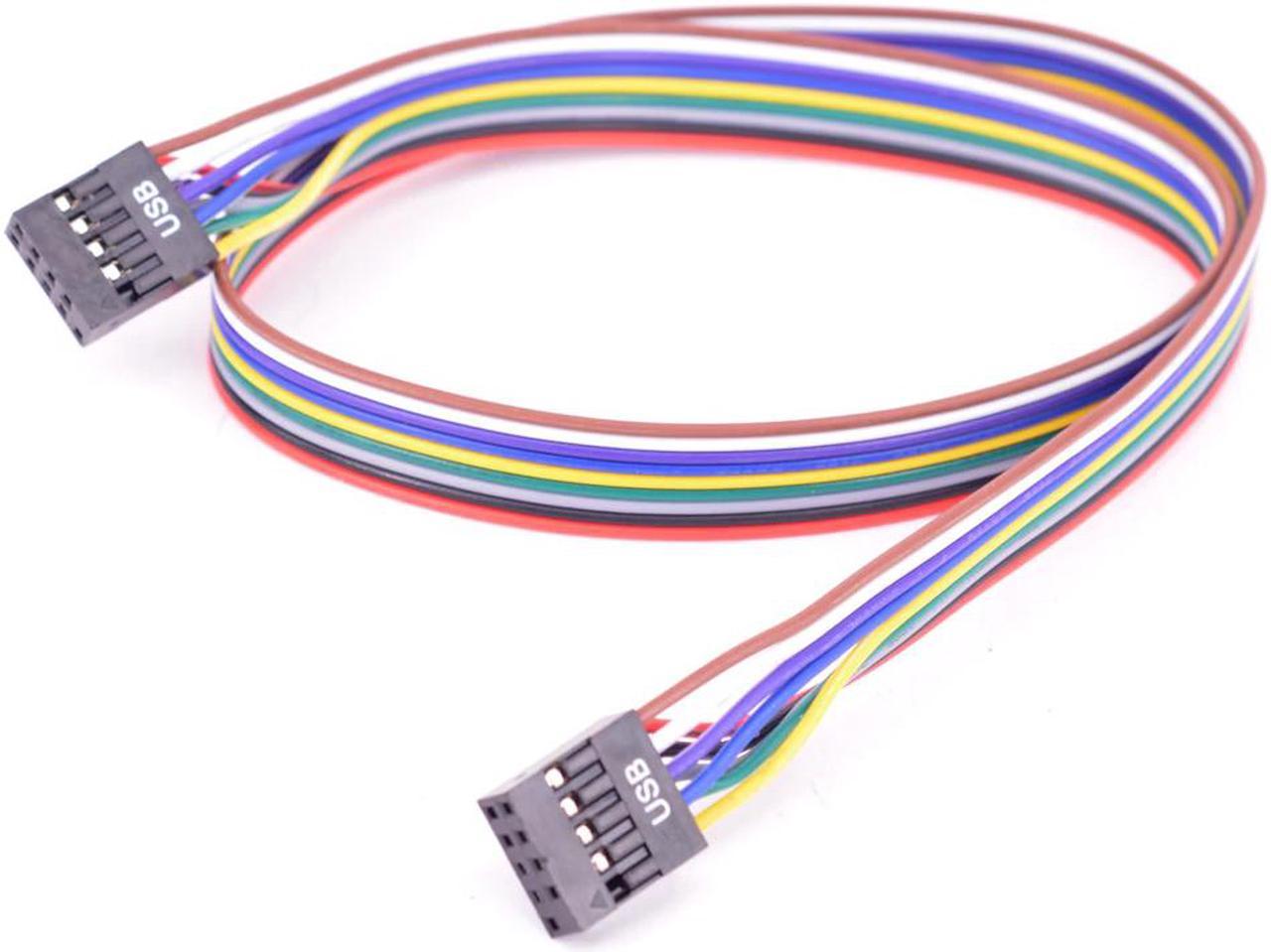 Desktop 9Pin USB header Female to Female cable PC computer 10Pin USB 2.0 M/M data transfer cable 24AWG 50cm