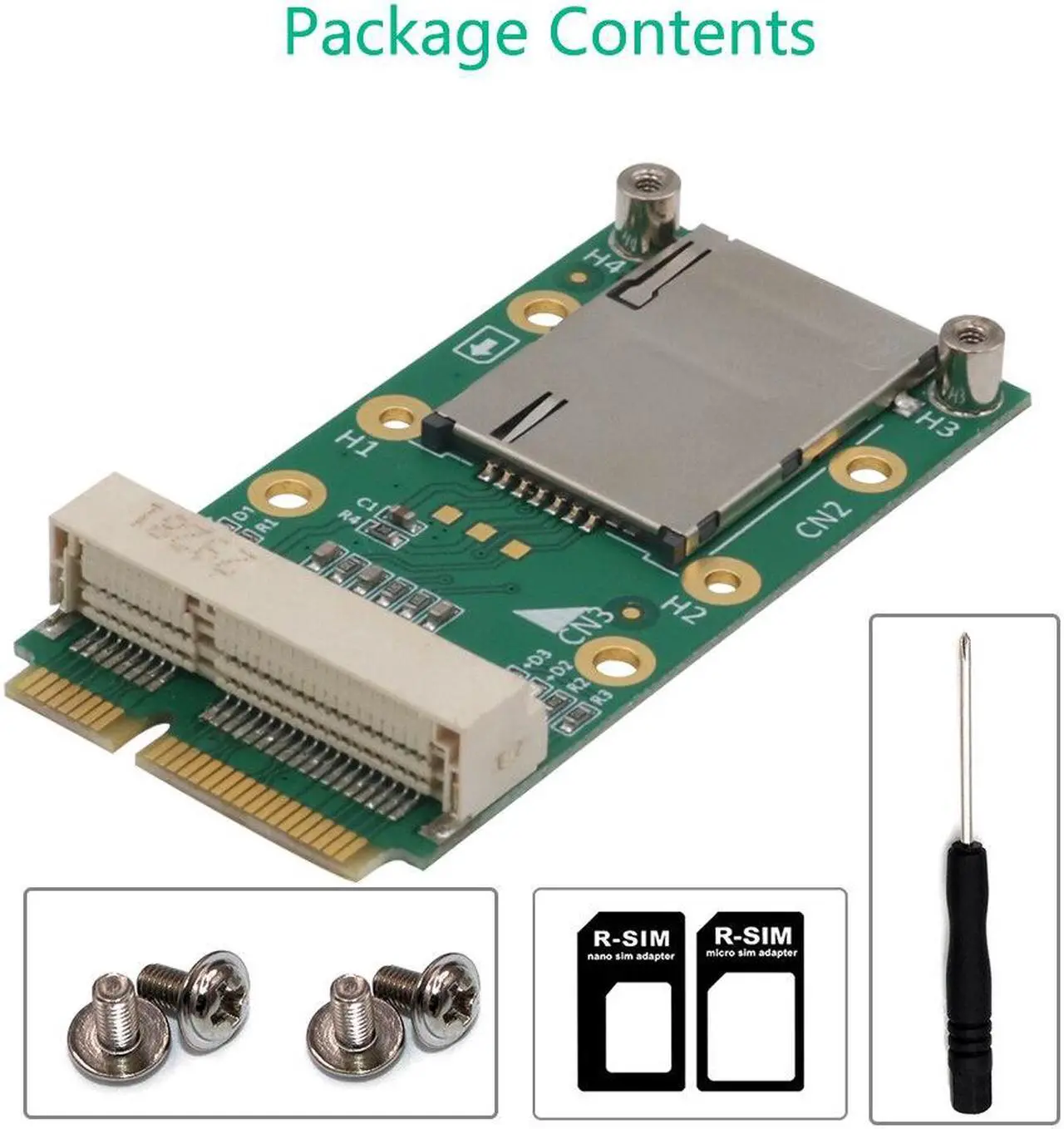 Alt view image 6 of 6 - Mini PCI Express Adapter For 3G 4G Module with USIM Slot MINI PCI E to Mini PCI-E Riser Card Support 3G/4G WWAN LTE GPS Card
