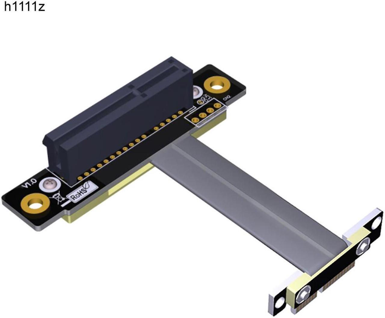Main image of PCIE Riser PCIe3.0 x1 Male to x4 Female Cable EMI Shielding 8Gbps PCI-E III 1x 4x Riser Extender Ribbon Cable Elbow Right Angled