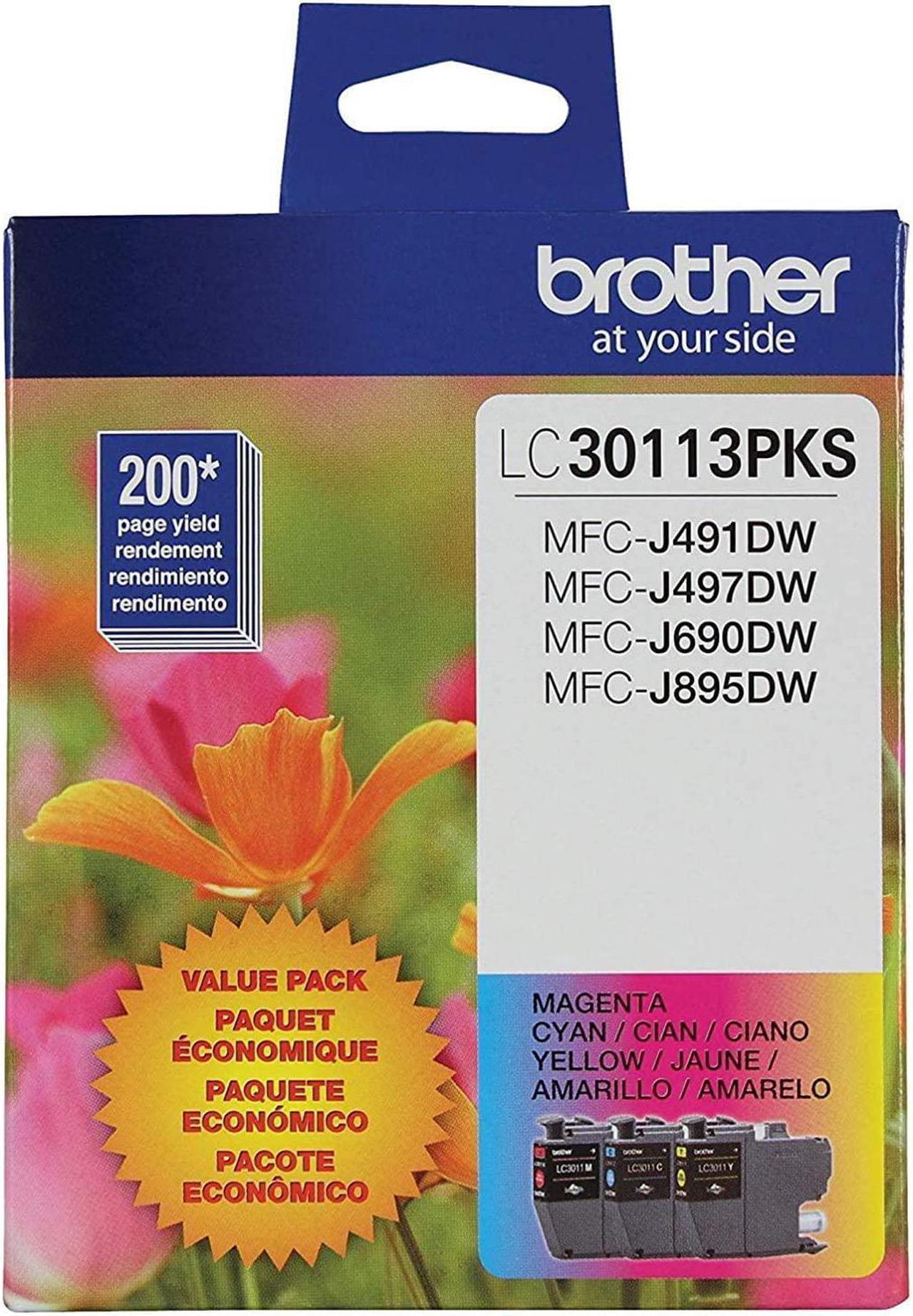 Brother Genuine LC30113PKS Standard Yield Cyan/Magenta/Yellow Ink Cartridge Set