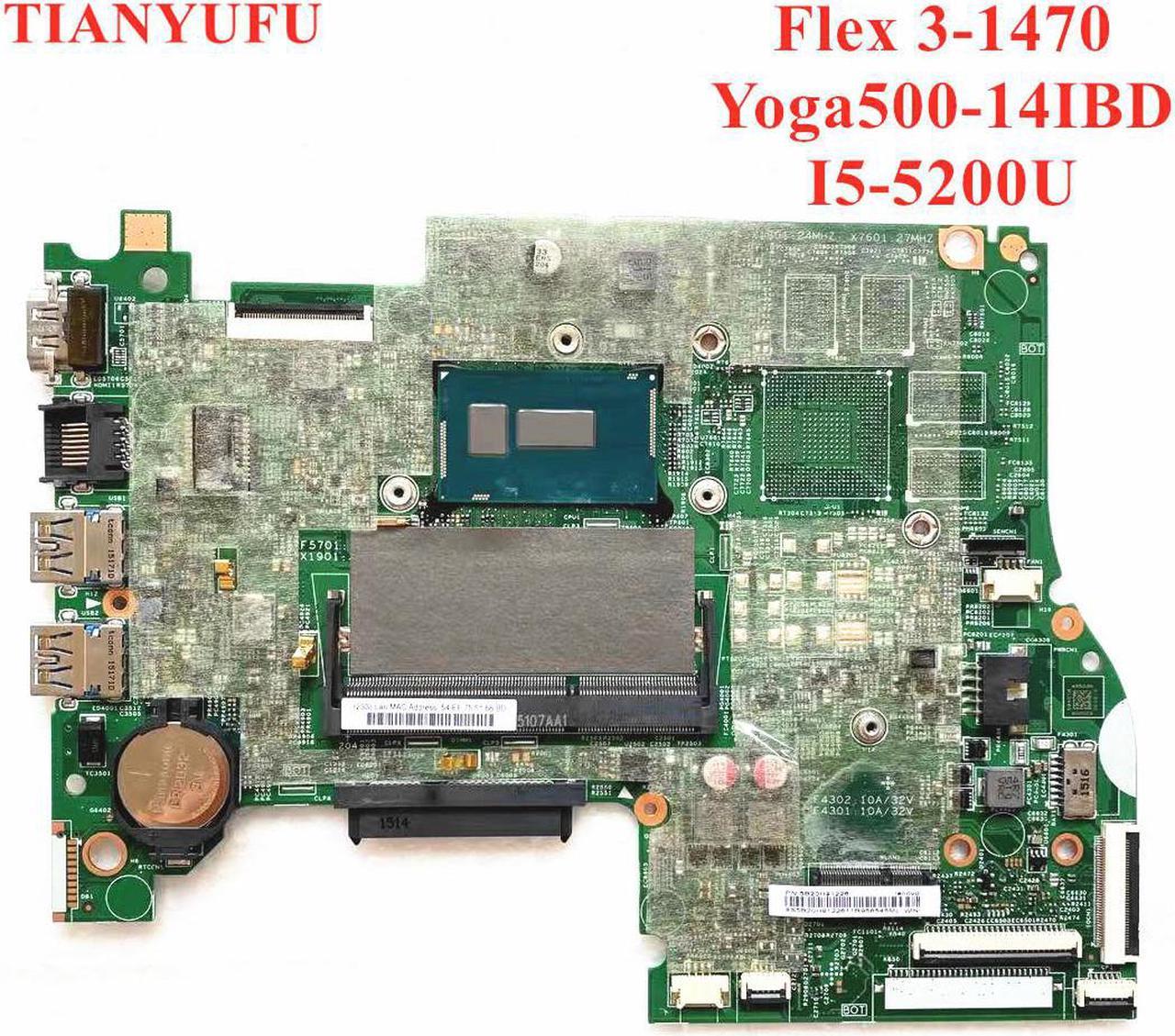 For Lenovo Flex 3-1470 Yoga 500-14IBD Laptop Motherboard With i5-5200U 2.2Ghz CPU 5B20H91226 5B20H91264 MB 100% Tested Fast Ship