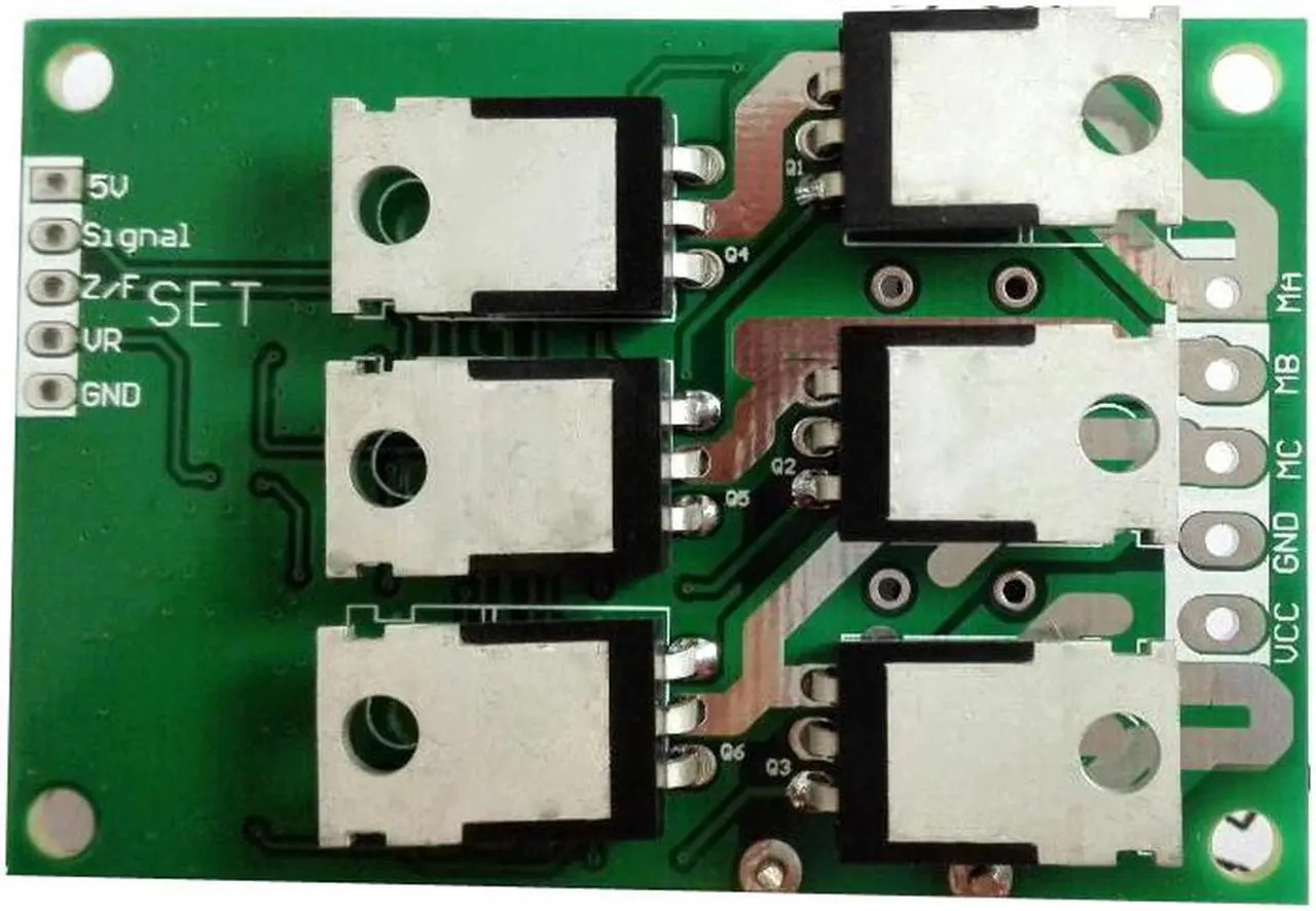 Alt view image 3 of 6 - 3-phase DC Motor Drive Speed Control Board Without Hall 12V 700W Brushless Motor Speed Controller Module, Commutation Controller