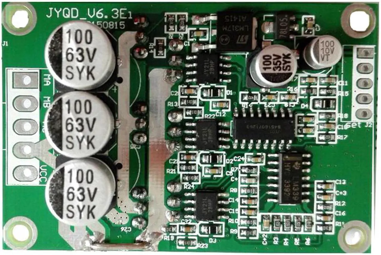 Alt view image 2 of 6 - 3-phase DC Motor Drive Speed Control Board Without Hall 12V 700W Brushless Motor Speed Controller Module, Commutation Controller