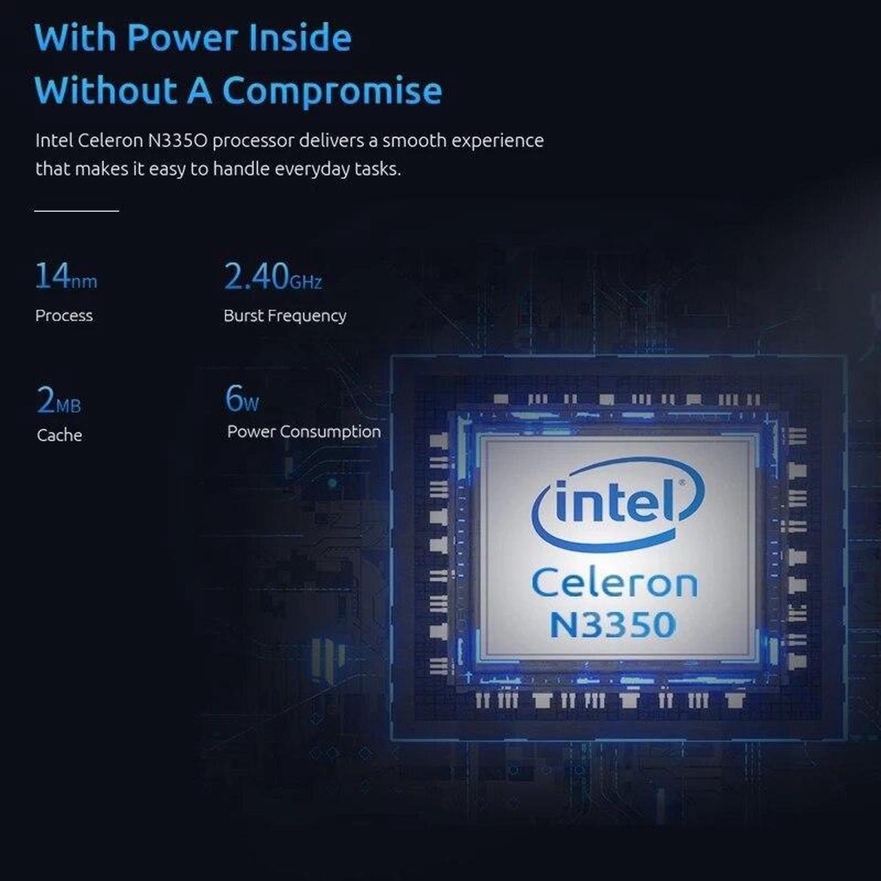 Alt view image 2 of 7 - MLLSE M2 Mini PC Intel Celeron N3350 Processor 4K 6GB 64GB USB HDMI BT M.2 Slot 1000M AC Wifi
