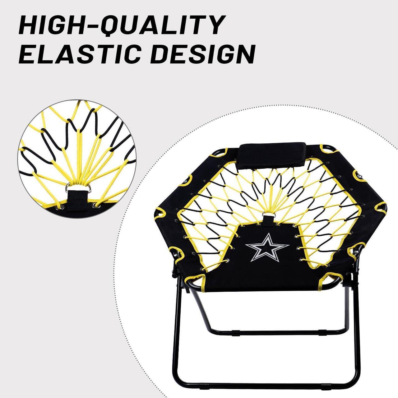 Alt view image 6 of 7 - CLATINA Elastic Foldable Colorful Accent Bungee Chair with Headrest Elastic Design Comfortable Fun Accent Bungee Chair for Outdoor Indoor Bedroom Living Room Gym Capacity up to 225 lb (1)