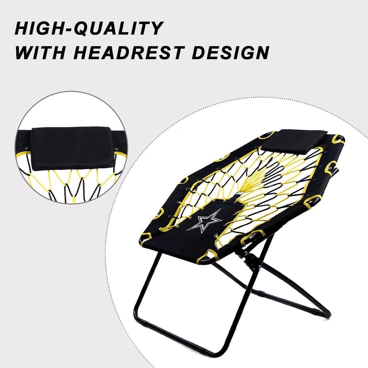 Alt view image 7 of 7 - CLATINA Elastic Foldable Colorful Accent Bungee Chair with Headrest Elastic Design Comfortable Fun Accent Bungee Chair for Outdoor Indoor Bedroom Living Room Gym Capacity up to 225 lb (1)