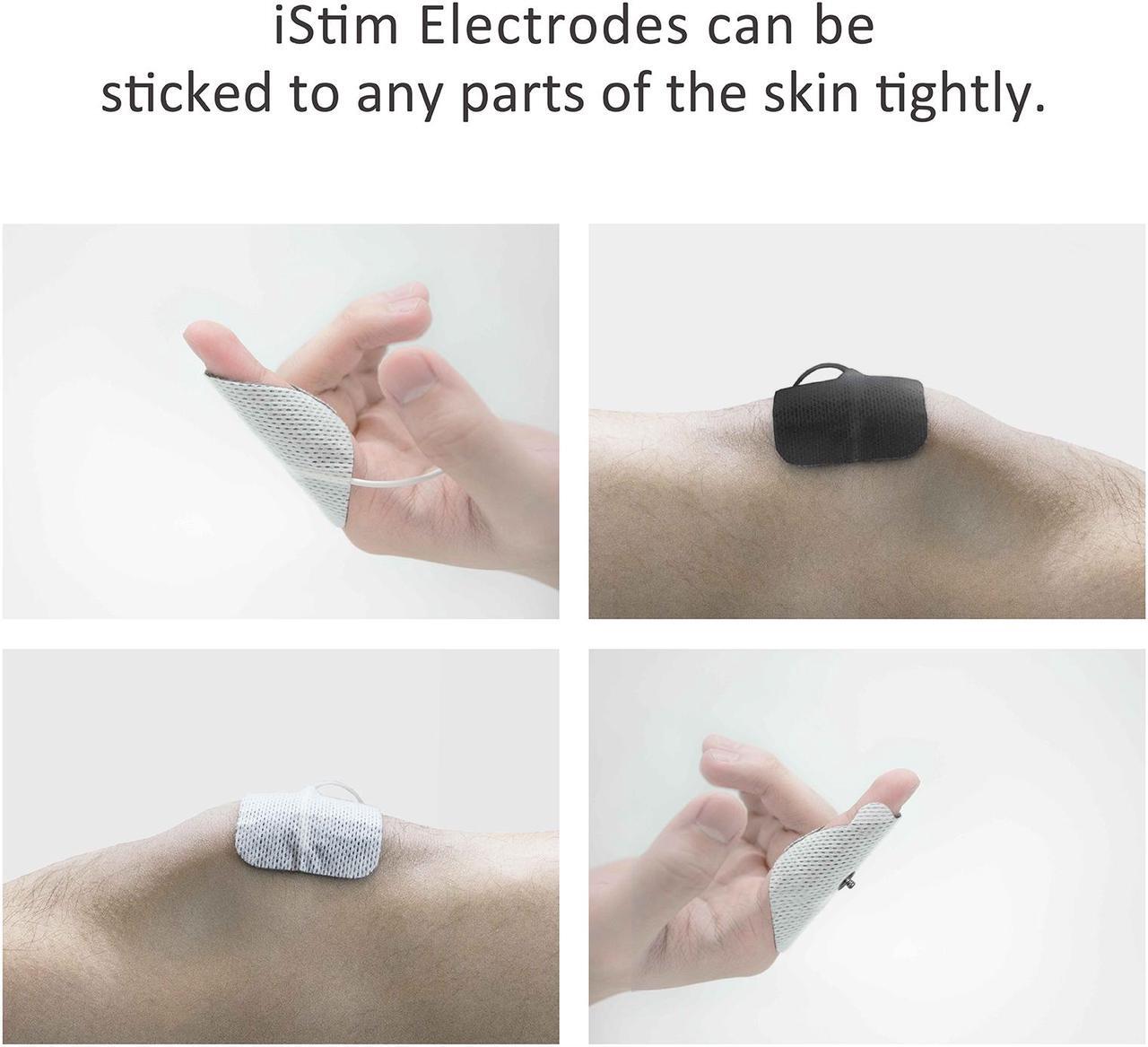 Alt view image 6 of 7 - iStim TENS Unit Pads 2"x2" for TENS Machine EMS Muscle Stimulator - Latex-Free and Super Soft 100% JAPANESE GEL for Electrotherapy - 16 Pieces Reusable Electrode Pads (2"x2"- BLACK Color)