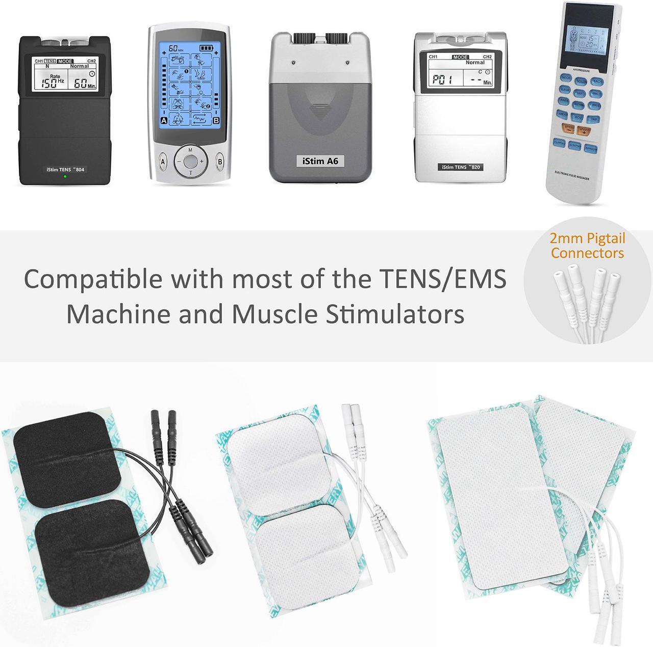 Alt view image 5 of 7 - iStim TENS Unit Pads 2"x2" for TENS Machine EMS Muscle Stimulator - Latex-Free and Super Soft 100% JAPANESE GEL for Electrotherapy - 16 Pieces Reusable Electrode Pads (2"x2"- BLACK Color)